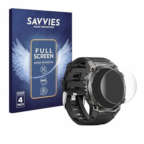 Savvies 4 Pack Full-Screen Protection Film compatible with Dekelife G55 1.46 Full Cover Screen Protector 3D Curved [Edge to Edge, Scratch Proof]