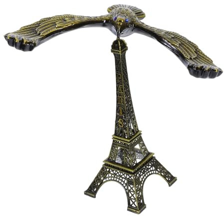 HOLIDYOYO Eiffelturm Modell Aus Zinklegierung Mit Balancierendem Greifvogel Retro Tischdekoration 19cm Großes Metallornament Für Büro Und Wohnzimmerschreibtisch