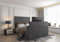 jasmine TV Bed Frame with Integrated Storage, Compatible, Modern Upholstereand Space-Saving Design (Grey, Double 4FT6)