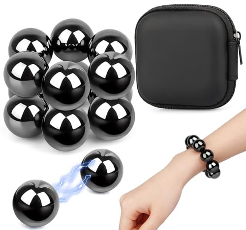 Magnetkugeln 12 Stück Schwarz Magnet Kugeln 2cm Magnetische Steine Magnetsteine Kugel Ferrit Magnet, Stresskiller Magnete für Erwachsene,Magnetwürfel für Whiteboard Kühlschrank Büro, Basteln