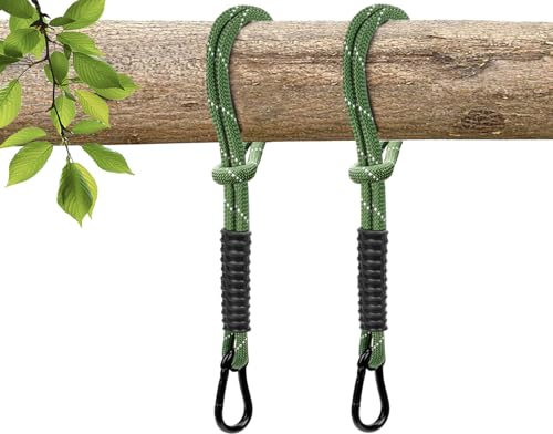 WWFFEN 2er Schaukel Befestigung Seil,53cm Hängematte Hängesessel Aufhängung Set Befestigung,Seil mit Karabiner Für Outdoor-Baumschaukel Spielplatz Schaukelaufhängung,Grün/453kg