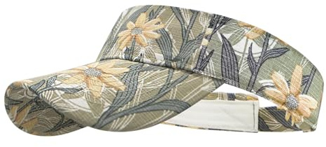 YAMEIZE Sonne Schirmmütze Frauen Männer Sonnenschutz Kopf Sonnenkappe Print Blume Leicht Faltbar Schnell Trocknend Tennis Kappe