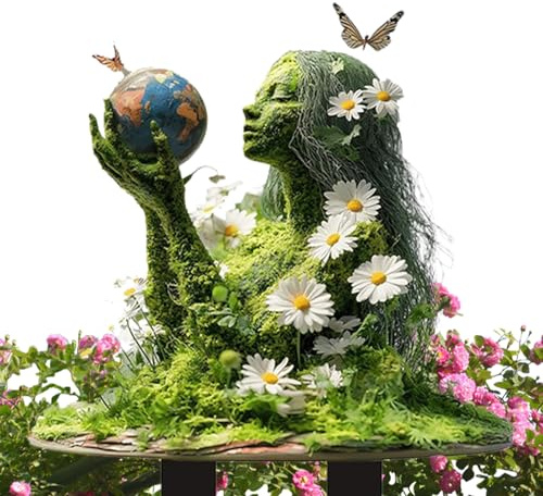 xowwyue Fee Statue Gartendeko Ornament 2D Acryl Miniatur Feens Figuren Blumentopf Pfähle, Gartenstecker Für Rasen, Terrasse, Garten