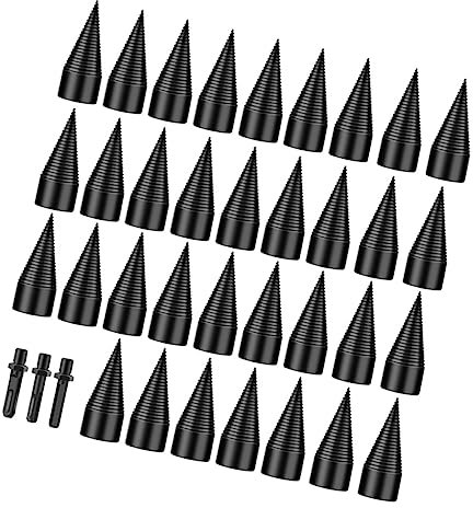 HOMSFOU Log Splitter Drill Bit Tool High Hardness Splitting Cone for Firewood Heavy Duty Woodworking Drill Bit 45mm Size Efficient Firewood Splitting