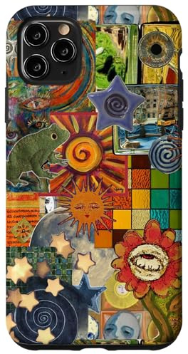 Retro Whimsical Artistic Collage Funky Abstract Stars Case for iPhone 11 Pro Max