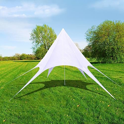 Gazebo da Giardino Esagonale, 12m Diametro, Tessuto Oxford Resistente UV, Design a Stella, Gazebo Campeggio, Tenda per Feste, per Giardino e Spiaggia, 12 m