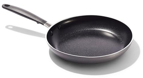 OXO 10” Non-Stick Every Day Frying Pan, BPA-Free Comfort Grip Silicone Handle, Dishwasher & Oven Safe, PFAS-Free Ceramic Skillet, Black