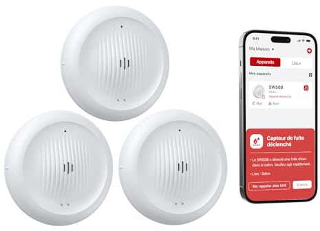 X-Sense Wi-Fi Water Leak and Low Temperature Alarm, SWS0B, 3-Pack | Smart 2-in-1 Sensor with App Alerts, Suitable for Kitchen, Bathroom, Basement, Works with X-Sense Home Security App