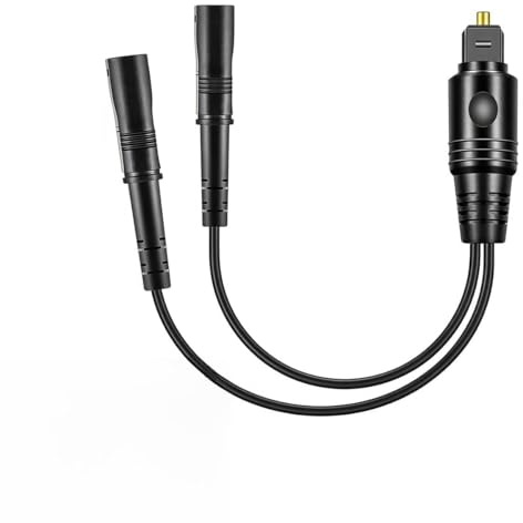tiyiyok Digital Optical Splitter Cable Audio, Cable Optico Audio Digital, 1 Enchufe de Entrada, 2 Tomas, 32 cm, Adecuado para Reproductores de Dvd de Cine en Casa y Televisores