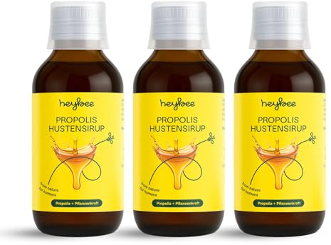 heybee® Propolis Hustensirup 100 ml – mit Propolis-Extrakt, Thymian, Grindelia & Eibischwurzel – alkoholfrei, lindert Hustenreiz & löst Schleim - ab 2 Jahren (3)