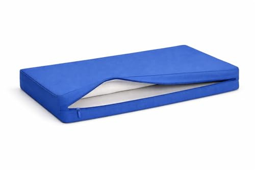 TexDeko® BEZUG (ohne Füllung) für Palettenkissen 120x80x12 cm Hell-Blau | wasserabweisend, In- & Outdoor, waschbarer Austauschbezug für Palettenkissen, optimale Passform, strapazierfähig