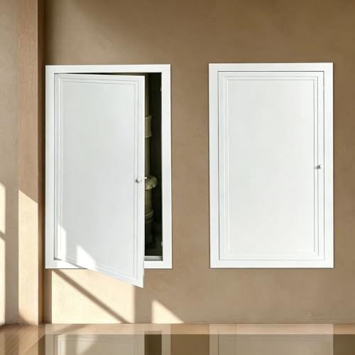Porta ispezione a filo muro con apertura rotativa, Botola nascosta per pareti e soffitti per cavi e cablaggi, Porta di servizio bianca facile aprire(28x28in (70x70cm))