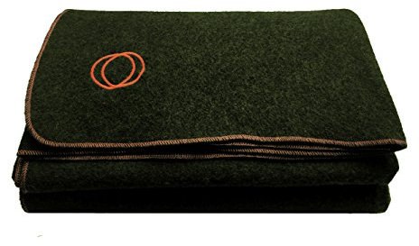 Orion Blanket Co. Vestige Militär-Wolldecke, 2 kg, 167,6 x 213,4 cm (Grün/Orange)