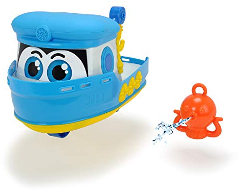 Dickie Toys 203814006 Happy Boat, Spielzeugboot für Kleinkinder inklusiv Krake mit Wasserspritzfunktion, 25 cm