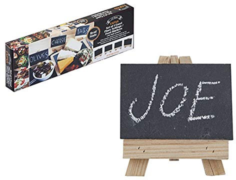 Mini Wooden Easel with Slate Place Setting - Set of 4 - Rustic Tabletop Display Stands - Perfect for Weddings, Events, & Home Dinners