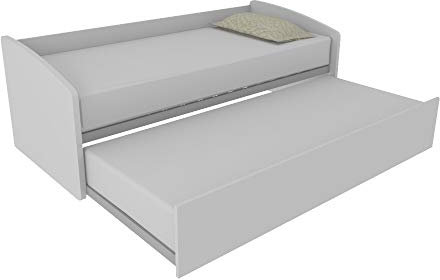 MOBILFINO CAMERETTE 600 cm Schlafsofa mit 2 ausziehbaren Betten, freistehend und hochklappbar, für Doppelbett, inklusive Lattenrosten, hergestellt in Italien, Weiß