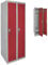 BB Sport Spind Garderobenschrank Doppelspind Metallschrank Umkleideschrank 180 x 60 x 50 cm ; Grau-Dunkelrot