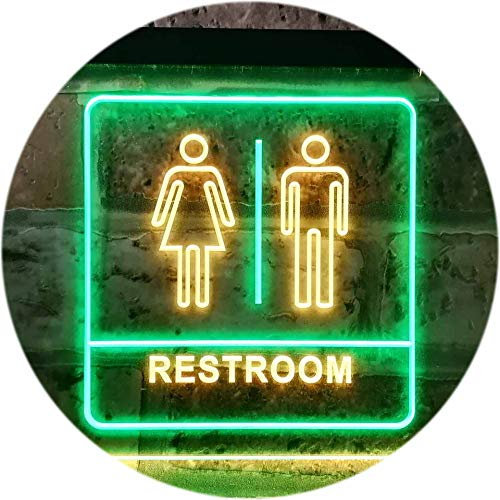 Men Women Toilet Restroom WC Dual Color LED Barlicht Neonlicht Lichtwerbung Neon Sign Grün & Gelb 300 x 210mm st6s32-i1029-gy