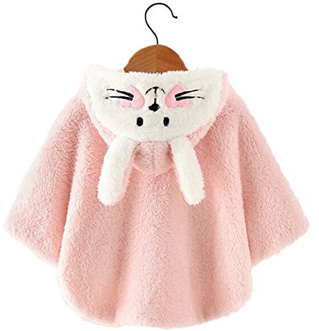 Asudaro Poncho Cape Bébé Cape à Capuche en Coton Manteau Peau Outwear Chaude Écharpe d'hiver Veste à Capuchon Coupe-Vent Vêtements d'extérieur pour Fille Garçon