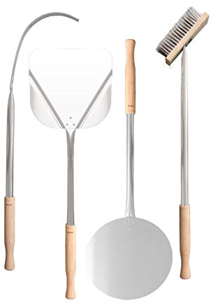 VENTURA Pizzaschaufel-Set Pizzaschieber Pizzaheber 4-teilig, Edelstahl