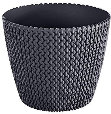 Maceta redonda 5L Prosperplast Splofy de plastico en color antracita, Ø21,8 x 18,4 cm