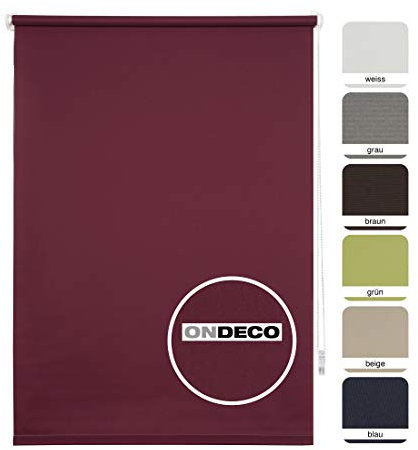 ondeco Tageslichtrollo ohne Bohren, Klemmfix Sichtschutzrollo Seitenzugrollo Klemmrollo, lichtdurchlässig und Blickdicht Lila 60x160 cm