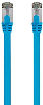 Monoprice Cat8 Ethernet Network Cable - 2GHz, 40Gbps, S/FTP, 26AWG, 7 Feet, Blue - Entegrade Series