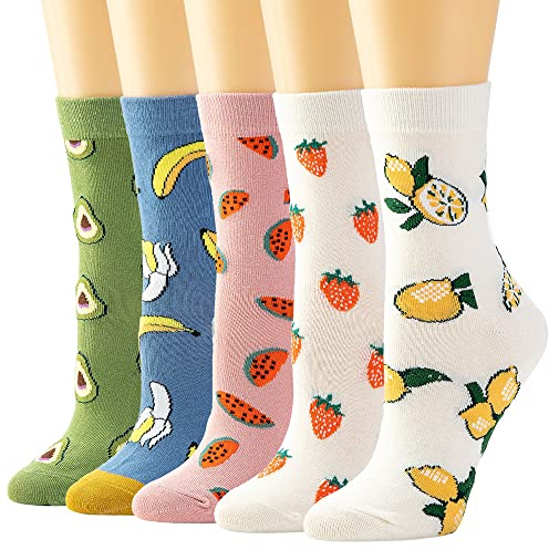 Calzini da donna Cactus Crew Calzini Regali Cotone Lunghi Divertenti Calzini per Donne Novità Funky Cute Cartoon Calzini 5 paia WCS1-Cactus - -