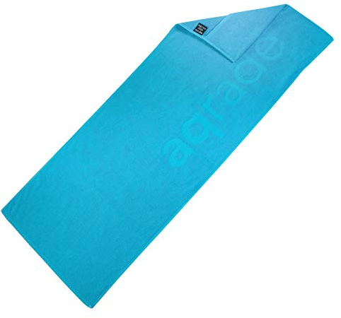 aqrade Sporthandtuch I Fitness Handtuch mit Fixierung I 120x50cm I Gym Handtuch aus 100% Baumwolle I hellblau I XL