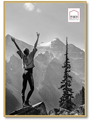 HAES DECO Bilderrahmen/Wandrahmen/Fotohalterung aus Kunststoff, Easy Frame, goldfarben, 50 x 70 cm – EF8G