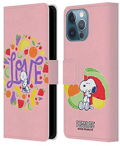 Head Case Designs Offizielle Zugelassen Peanuts Charlie und Snoopy Naturgemaess Suess Leder Brieftaschen Handyhülle Hülle Huelle kompatibel mit Apple iPhone 13 Pro Max