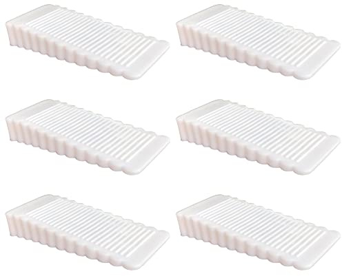 Oksdown 6 pièces Blanc Cale Porte Caoutchouc Souple Antidérapante Bloc Hauteur Réglable Arrêt de Porte Pour Genre Carrelage, Sol,Béton, Ciment,Tapis