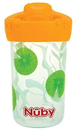 Nuby Gobelet à bec en silicone doux au toucher, motif 3D, grenouille - 350 ml