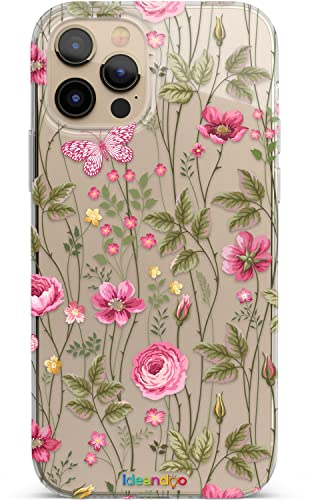 Coverpersonalizzate.it Handyhülle Apple iPhone 6 / 6s Blumen Ideandoo Kollektion Rosen und Schmetterlinge, transparente, dünne, hochwertig Bedruckte Hülle