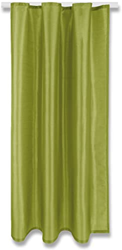 Arsvita Blickdichte Grüne Gardine Alessia mit Kräuselband in 140x175cm (BxL), in vielen Größen und Farben