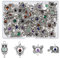 SUPERFINDINGS 64 Stück 4 Stile Natur Gemischte Stein Verbindungs Charms Antik Silber Stein Charms Links Eule Elefant Schmetterlings Verbindungs Charm Für DIY Schmuckherstellung Loch: 1.5~3.2mm