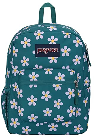 JANSPORT Cross Town Backpack, 17 x 12.5 x 6 - Simple Bag with 1 Main Compartment, Front Utility Pocket - Premium Class Accessories - Precious Petals
