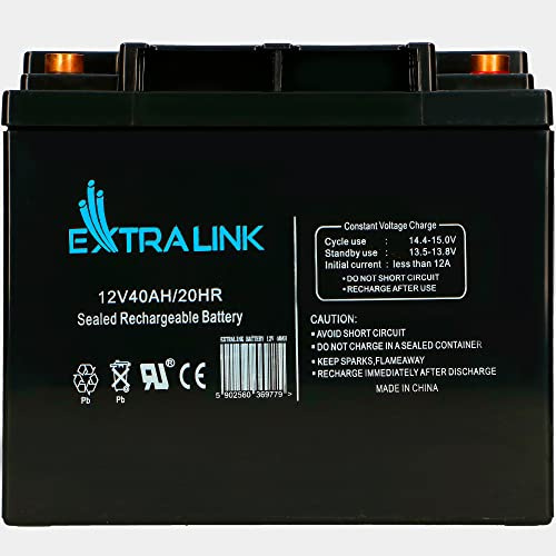 Extralink AGM Batterie 12V 40Ah – wartungsfrei, auslaufsicher, Deep Cycle – langlebige Versorgungsbatterie für Photovoltaik, Wohnmobil, USV, Inselanlage & Notstromversorgung