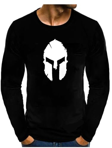 HOTCAT Herren Langarmshirt Baumwolle Longsleeve Drucken T-Shirt Moderner Männer Langarmshirt