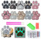 Trhillsbrad 10 Stücke Diamond Painting Untersetzer mit Halter, Diamond Art Coasters, Glow in The Dark Coasters, Diamond Kits for Adults Beginners(Paw)