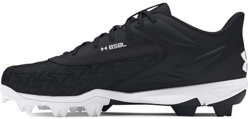 Under Armour Leadoff Low Rm 3.0 Baseball Cleat Sneaker für Herren, (001) Schwarz/Schwarz/Weiß, 42.5 EU