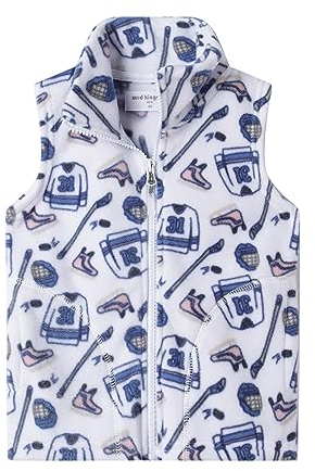 Mud Kingdom Winter Jungen Jacke Fleece Weste Kinder Design Weißes Hockey 7-8 Jahre