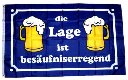 Fahne/Flagge Bier Die Lage ist besäufniserregend 90 x 150 cm