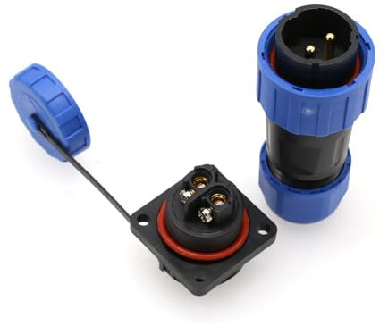 HangTon TY20 2 Pin 25A Aviation Waterproof Power Connector, männlich weiblich Steckdose, Schraubverdrahtung für Outdoor Solar Truck Gerät