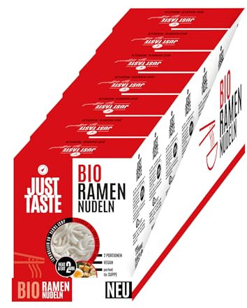 JUST TASTE – Bio Ramen Nudeln – Vielseitige & Schnelle Asiatische Lebensmittel – 7 x 2 Portionen – Vegan – 300g (7er Pack)