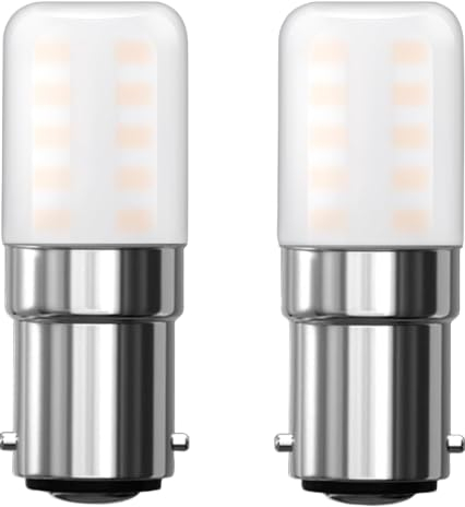 BHMAOYN Bombilla 12V 24V B15D Bombilla LED 4W Blanco cálido 2700K,Para Autocaravana,Solar,Caravana Marina,Nevera,Máquina de Coser,Extractor,Paquete de 2