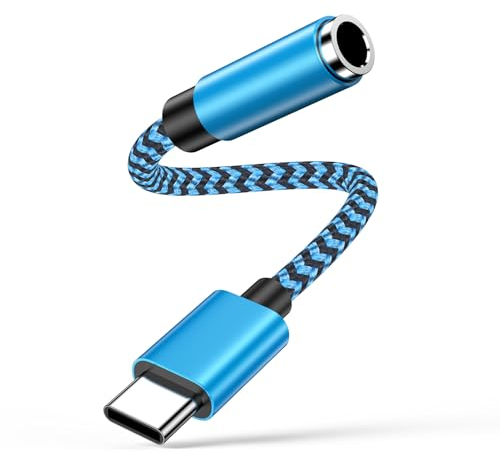 USB C auf 3.5mm Kopfhörer Jack Adapter, Audio Typ C auf Aux Dongle Kabel mit DAC Chip kompatibel mit iPhone 16/15/15pro/15plus/15pro max, Samsung S25 S24 S23 S22 S21 S20, iPad, Huawei P60/50/40/30