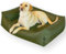 4L Textil Koko Wasserabweisendes Hundebett große Hunde Hundekorb Bezug abnehmbar und waschbar Hundekissen Hundekörbchen Beige (120x100 cm, Grün)