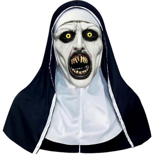ROMANVIC Halloween Horror Scream Maske, Ghost Face Maske, Latex, für Kinder und Erwachsene, Geisterhaus, Mottopartys und Rollenspiele