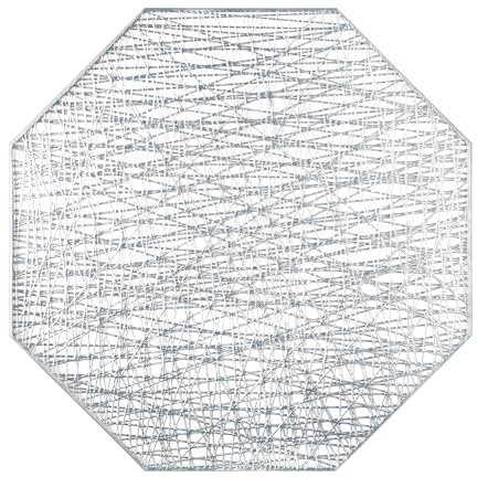 fanquare Tovagliette Metalliche d'argento Set di 6 38.5cm Tovagliette Scavate Decorative per Cucina Tappetini da Tavolo Lavabili Resistenti al Calore per Matrimonio Festa Cena a Casa